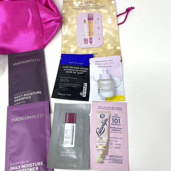 14 Piece Mixed Lot Cosmetics Skin Hair Care Satin Bag - Picture 3 of 6